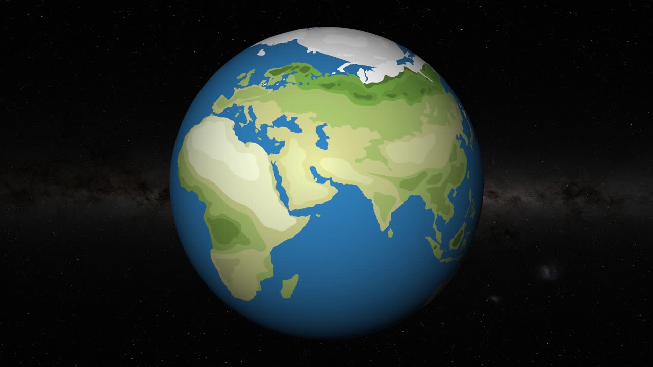 두바이 위치로 확대되는 지구의 애니메이션