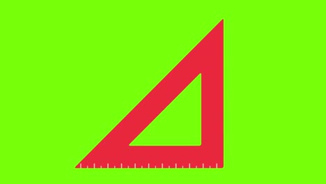 animation of red triangle  on a green screen