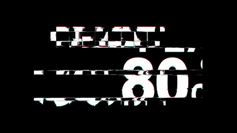 flat 80% percent off glitch effect text digital tv distortion 4k loop animation