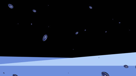 Animation-Von-Bällen-Mit-Samoa,-Die-über-Schwarzen-Und-Blauen-Hintergrund-Fallen
