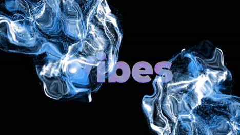 animation of vibes text over glowing moving wave