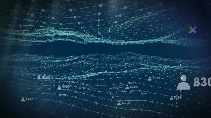 Animation of data processing over network of connections