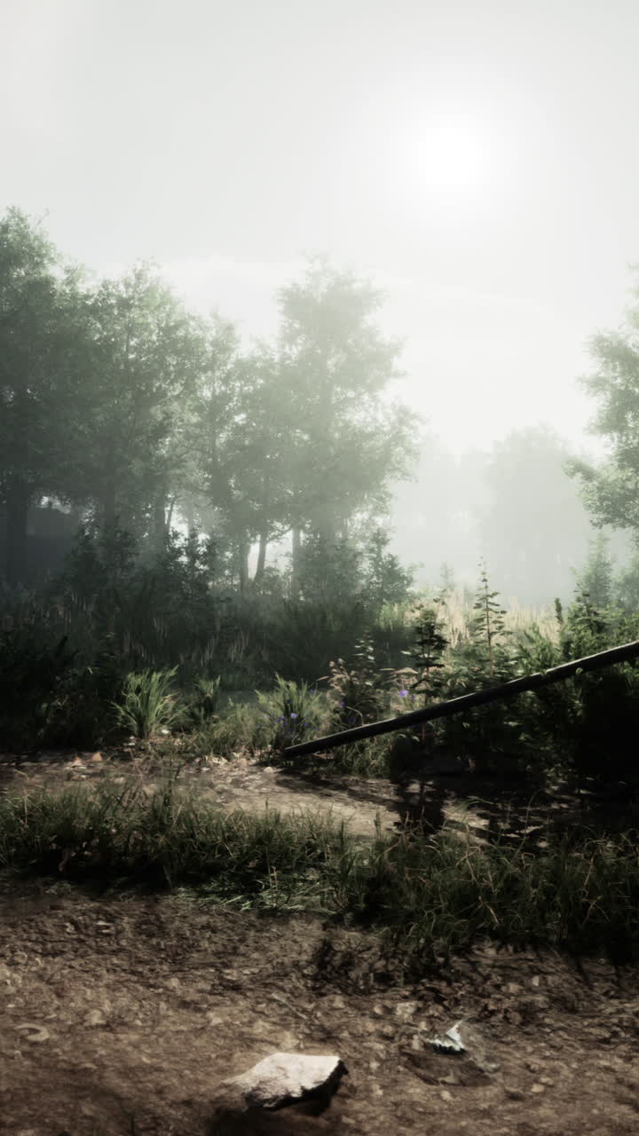 camino del bosque de niebla