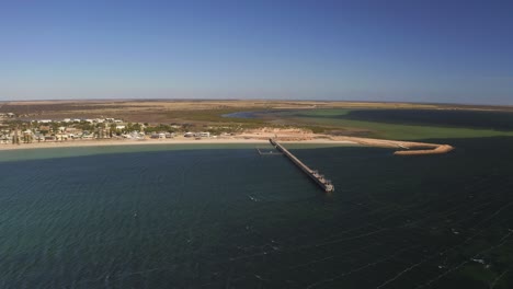 Aerial-drone-view-of-the-pristine-blue-waters-of-Coffin-Bay,-South-Australia