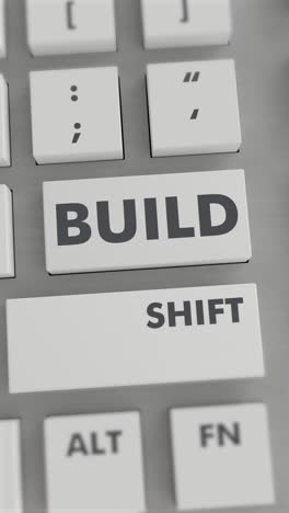 presión del botón de construcción en el teclado vídeo vertical