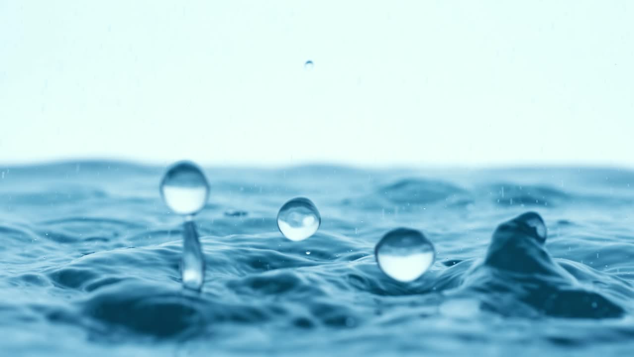 ⁇ 방울이 아주 느린 속도로 떨어지고 있습니다.