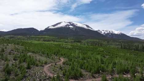 amplia toma aérea con montañas en el fondo