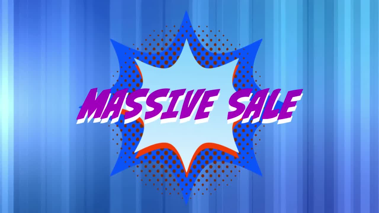 파란색 바탕에 파란색으로 엄청난 판매 그래픽 폭발