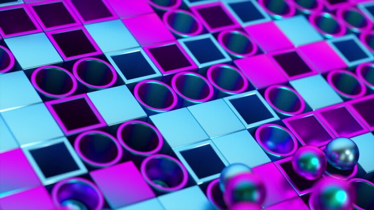 Abstract Geometric Pattern with Circles and Squares
