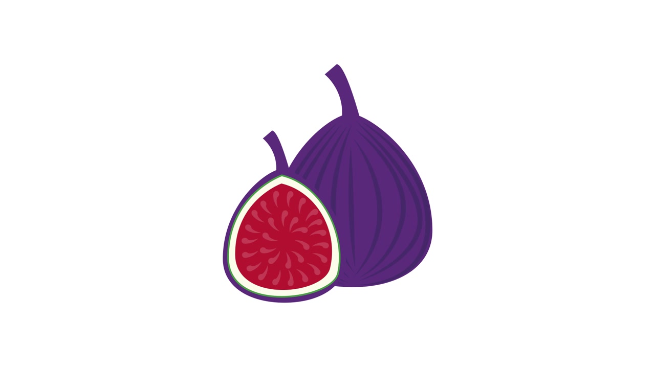 Animated Illustration of a Whole and Cut Fig