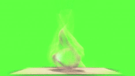 abstract dust explosion on green screen