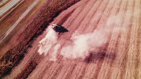 Bird's-eye-view-of-a-gmo-free-soybean-field-during-harvest-in-Georgia