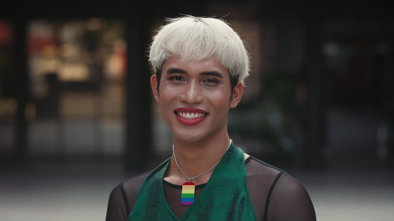Portrait of a Smiling Transgender Man
