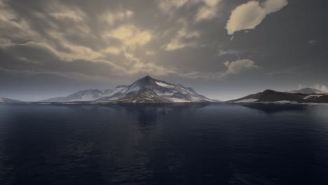 mountains covered with ice in antarctic landscape
