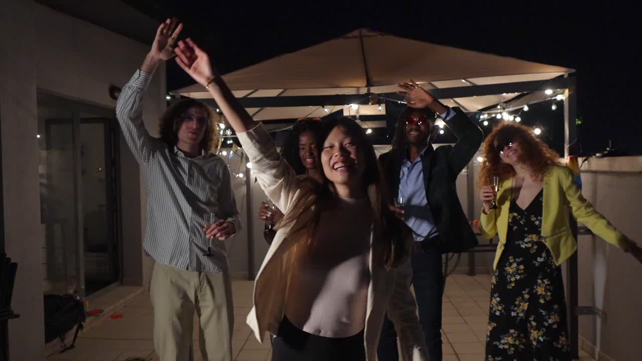 Festive Rooftop Party with Friends