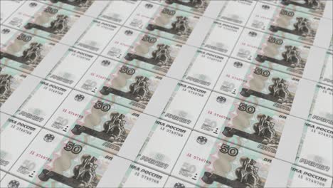 50 russian ruble banknotes printing by a money press