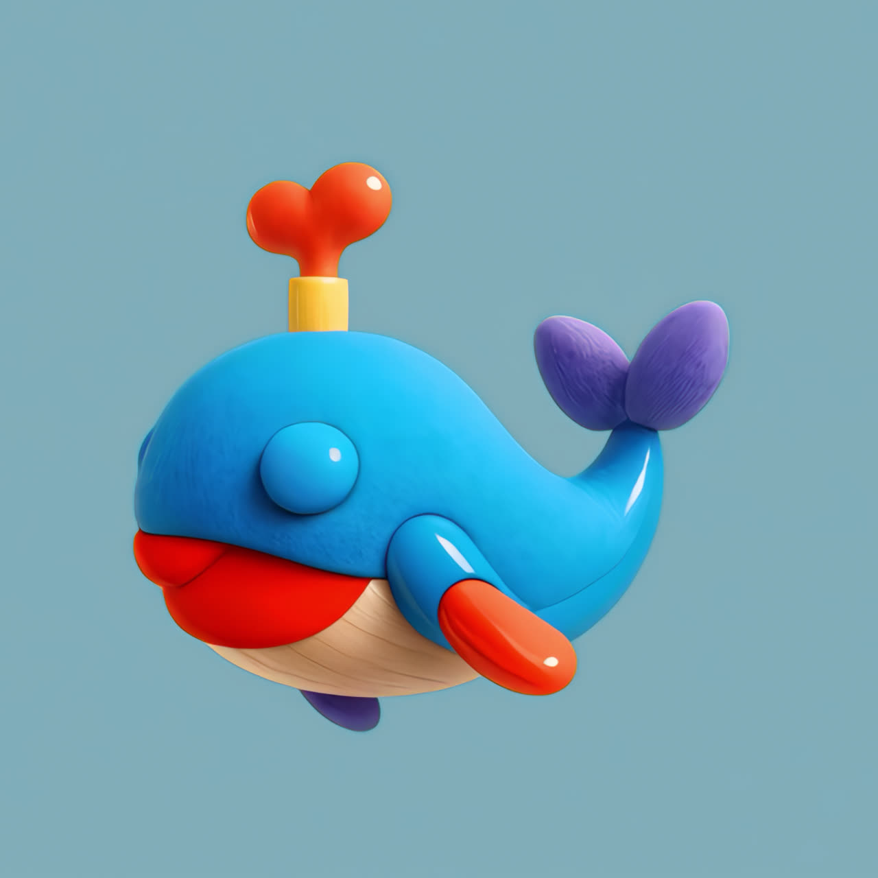 Colorful Cartoon Whale Toy