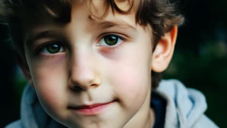 retrato de un niño sonriente con ojos verdes