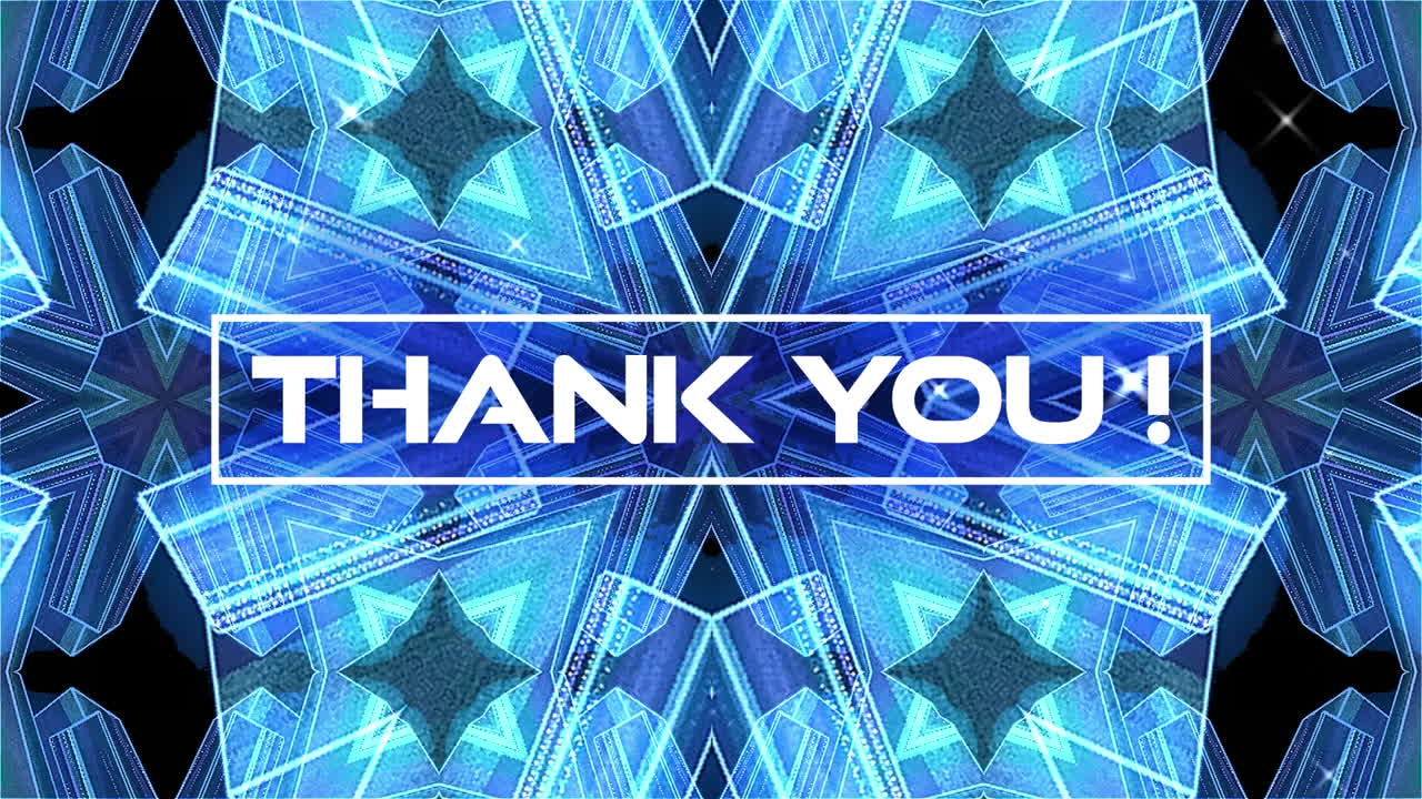 모양 위에 있는 감사 텍스트의 애니메이션