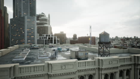 the roof of the building with ventilation hatchways