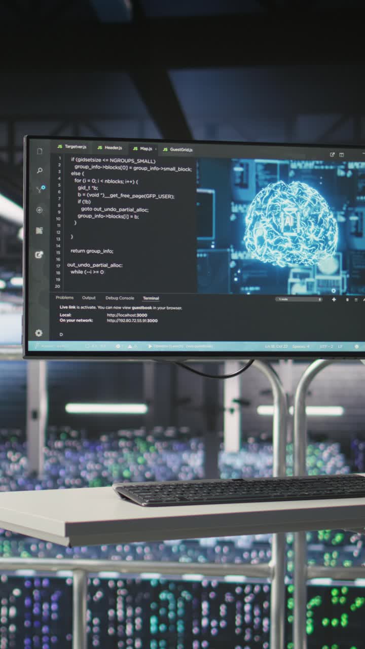 Vertical video Server hub computer monitoring systems processing machine learning datasets