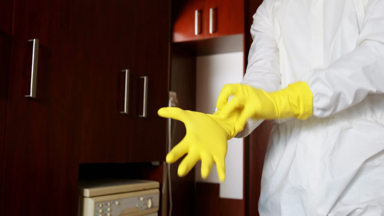 Homem de pé numa cozinha