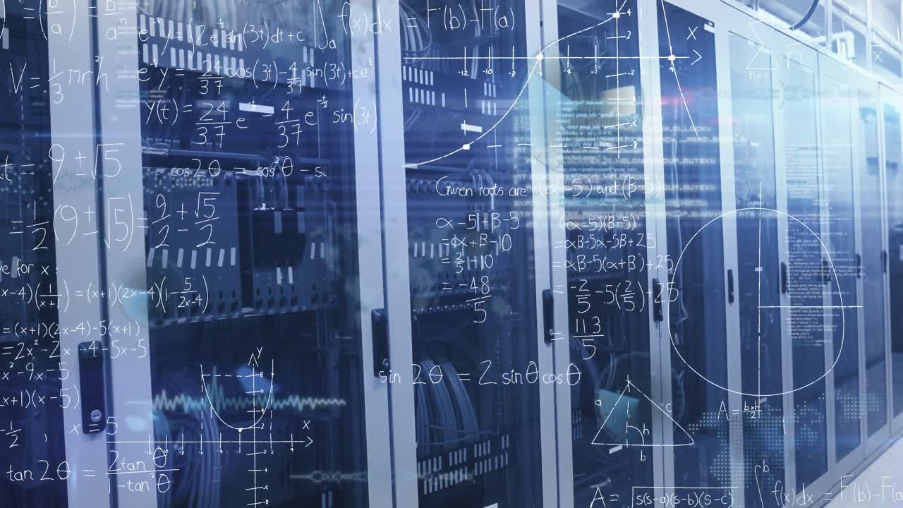 Animation of mathematical equations and data processing over computer servers