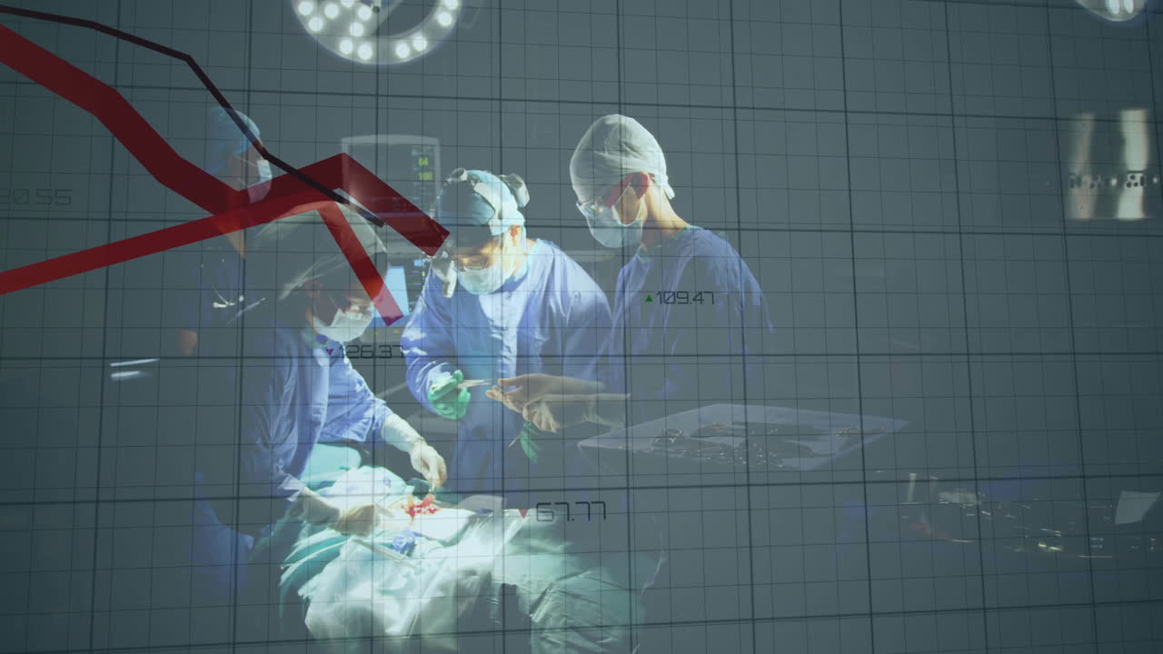 다양한 외과 의사들에 대한 데이터 처리의 애니메이션