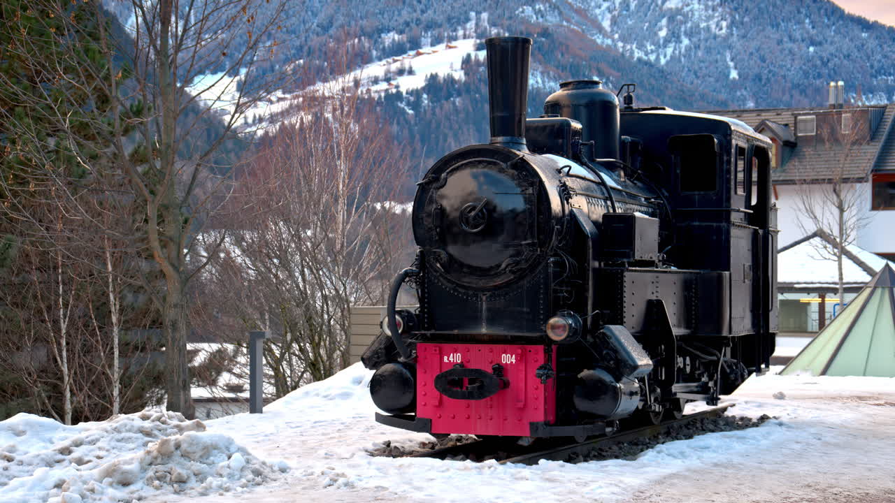 One of the locomotives preserved at the Val Gardena Railway in the Dolomites, Italy