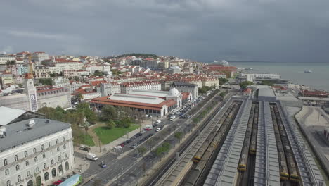 beautiful shot at terreiro do paço lisbon, portugal