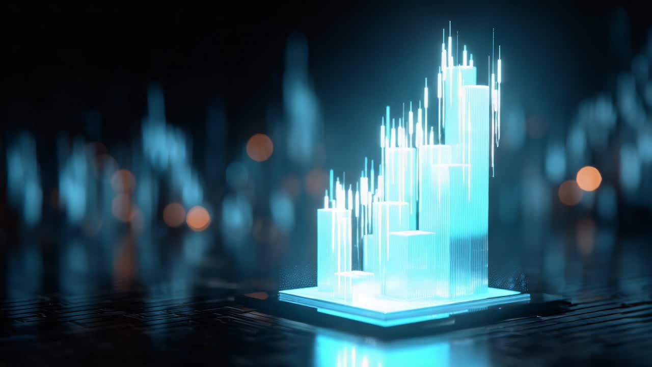 Dynamic Digital Bar Graphs Depicting Growth Trends in Data Visualization: A Stunning Representation of Analytics and Technology Integration