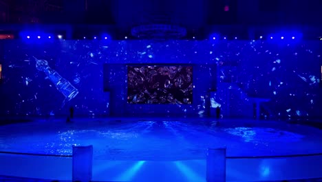 immersive water show with projection mapping