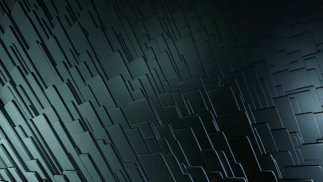 Semplice sfondo geometrico con piastre nere che lampeggiano come luci al neon multicolori, animazione fluida in loop in 4k. Sfondo creativo e colorato. VJ loop