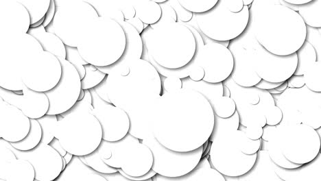 many white chaotic round particles, computer generated abstract background, 3d render background