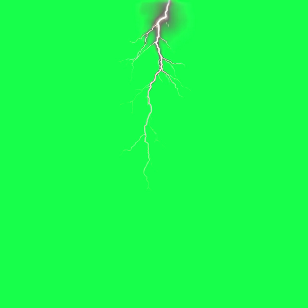 Vivid lightning bolt animation, transparent 4K video, green screen