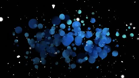 animation of dots and snow falling on black background
