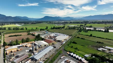 industrial buildings and fields at daytime in abbotsford, british columbia, canada