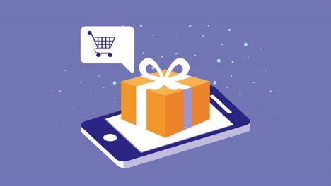 compras de regalos en línea en el teléfono inteligente