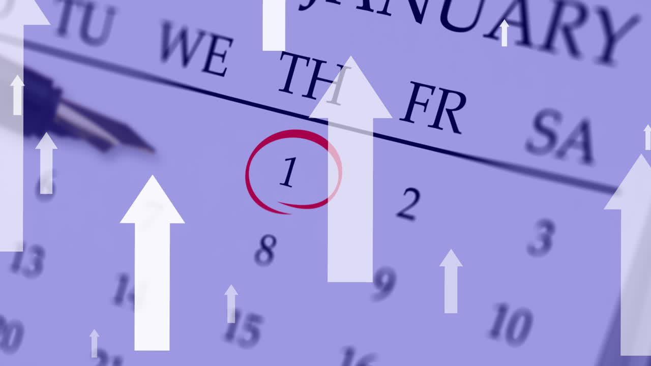 달력 위에 있는 화살표의 애니메이션