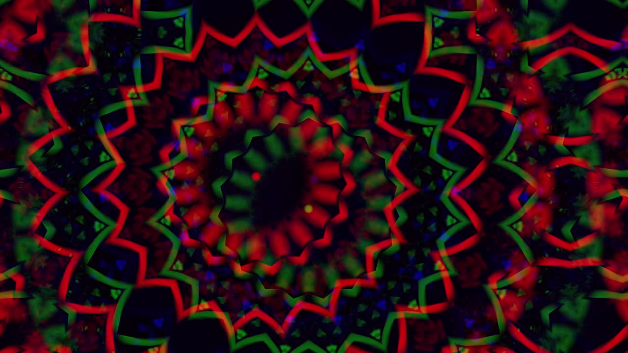 Sfondo astratto 4K. Loop dinamico e fantasioso in movimento. Caleidoscopio