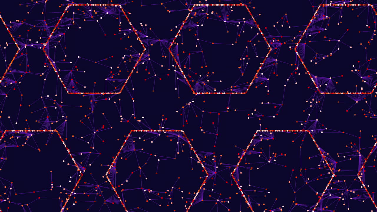 Futuristic hexagon network background with glowing nodes and connecting lines