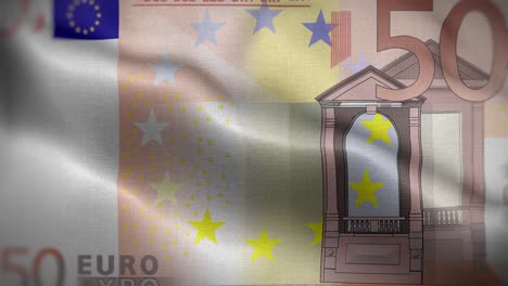 50 euro note flag loop background 4k