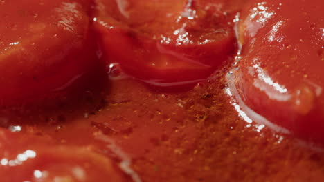 close up of tomato sauce
