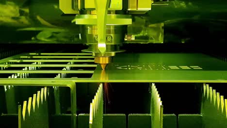 cnc laser cutting of metal, modern industrial technology.