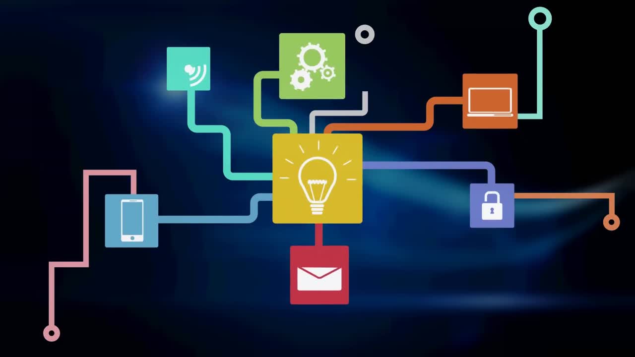 Animation of network of connections over digital screens