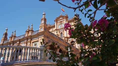 4k video of the stunning plaza de espana, seville, andalusia, spain, built for the ibero-american exposition of 1929, designed by anibal gonzalez