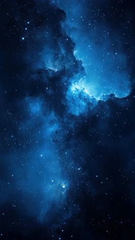 a mesmerizing cosmic scene with a wide-angle view of a blue nebula and stars, resembling a deep