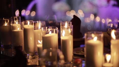 candle lights at an event reception