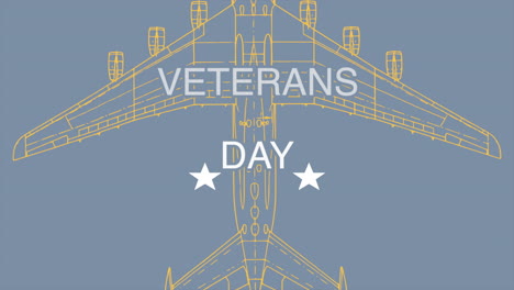animation text military day on military background with airplane