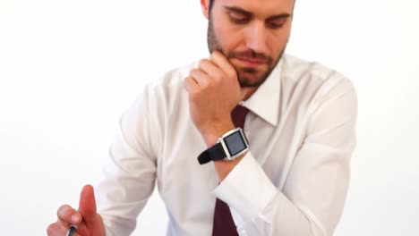 Businessman-working-at-his-desk